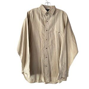 Substudio Linen Blend Button Up Shirt Medium Long Sleeve Beige UAB Beach Desert